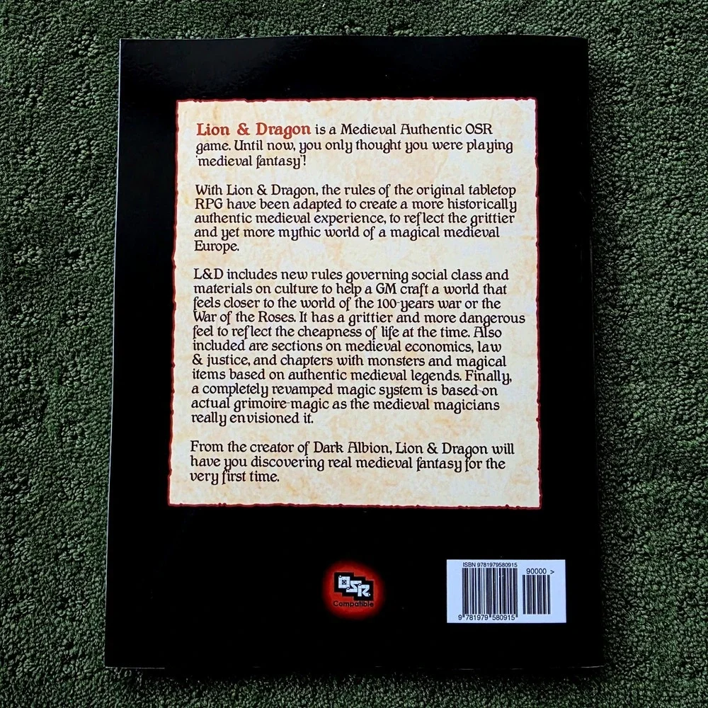 RPGPundit Book Lot Dark‎ Albion Lion & Dragon Medieval Grim Fantasy Roleplaying